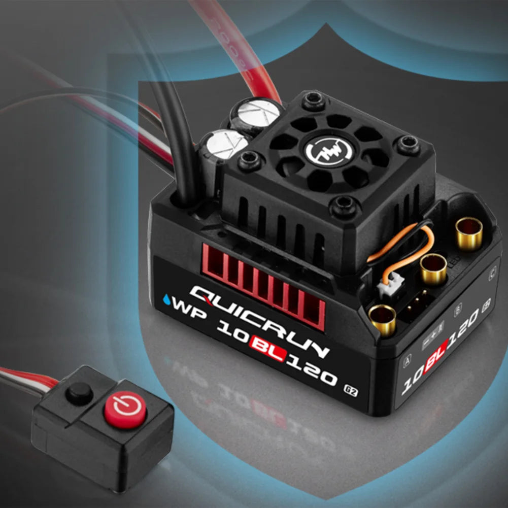 Hobbywing QUICRUN WP 10BL120 G2 120A 2-4S Lipo Speed Controller Brushless ESC Sensorless for 1/10 1/12 RC Car Toy Spare Part