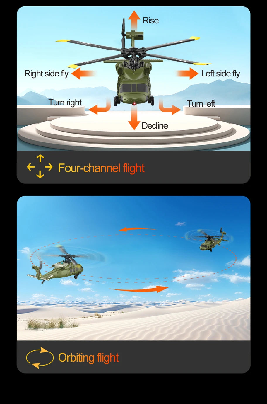 K200 UH-60 Simulation Black-Hawkk 6CH RC Helicopter 2.4G Aerobatic Remote Control  Altitude Hold & Optical Flow Positioning RTF