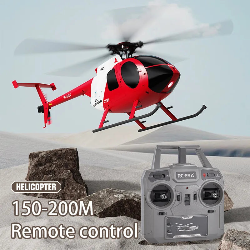 MD500 C189 Remote Control Helicopter Aircraft Add Optical Flow Positioning 6-Axis Gyro Dual Brushless Motors RC Heli for Adults