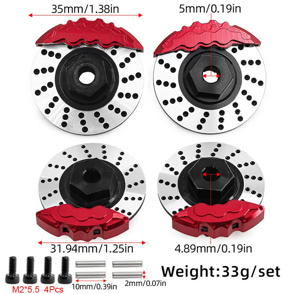 RC for Traxxas 4 Tec 2.0 Aluminum Brake Disc Red Caliper TRF10P202