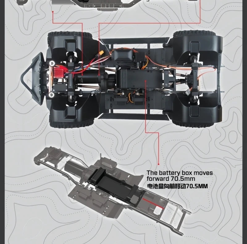 YK4082 V3 Professional RC Remote Control Car 1/8 Climbing Car Four-Wheel Drive Differential Lock Shift Off-Road Vehicle YK4082