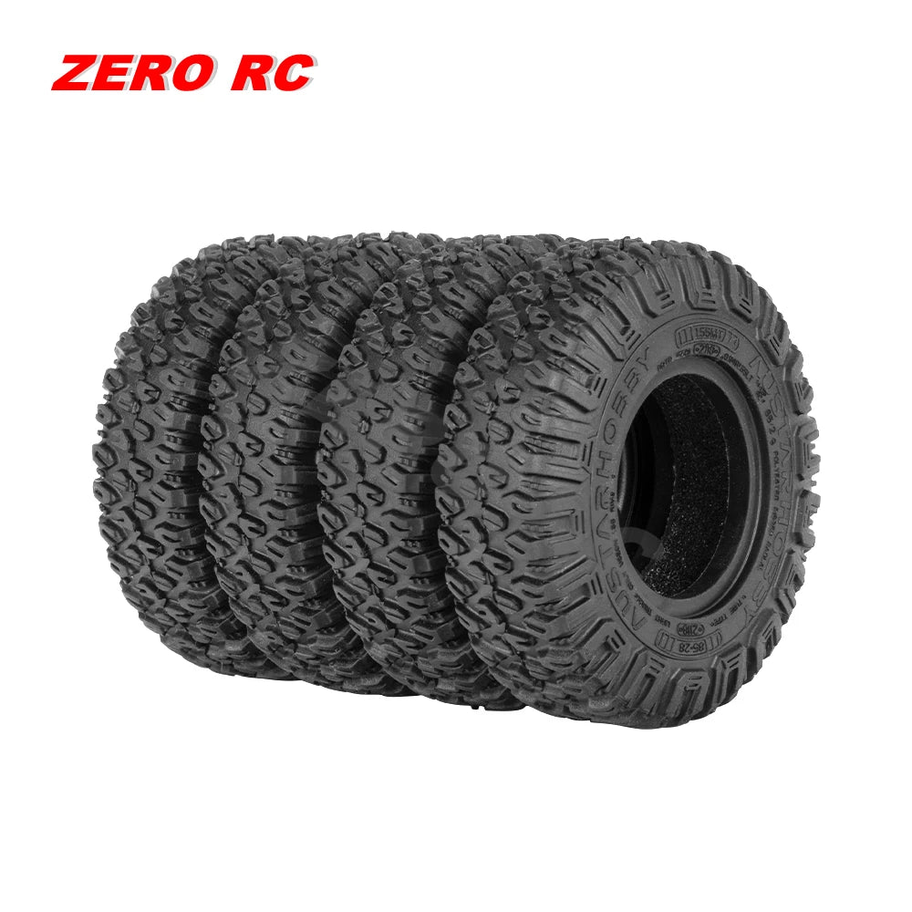 RC Crawler Car Soft 1.55" Off Road Mud Tires 76*27mm 95*35mm Foam Insert For D90 TF2 Tamiya CC02 LC70 MST JIMNY Blocks WHEEL