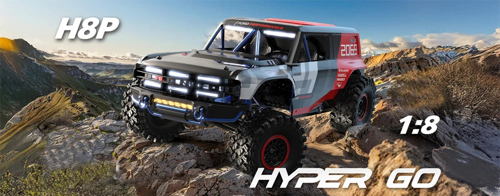 2026 New MJX Hyper Go Hypergo H8P 1:8 Scale Electric Brushless RC Car 1/8 Licensed Bronco 4WD Off Road Rock Crawler 4x4 Drive
