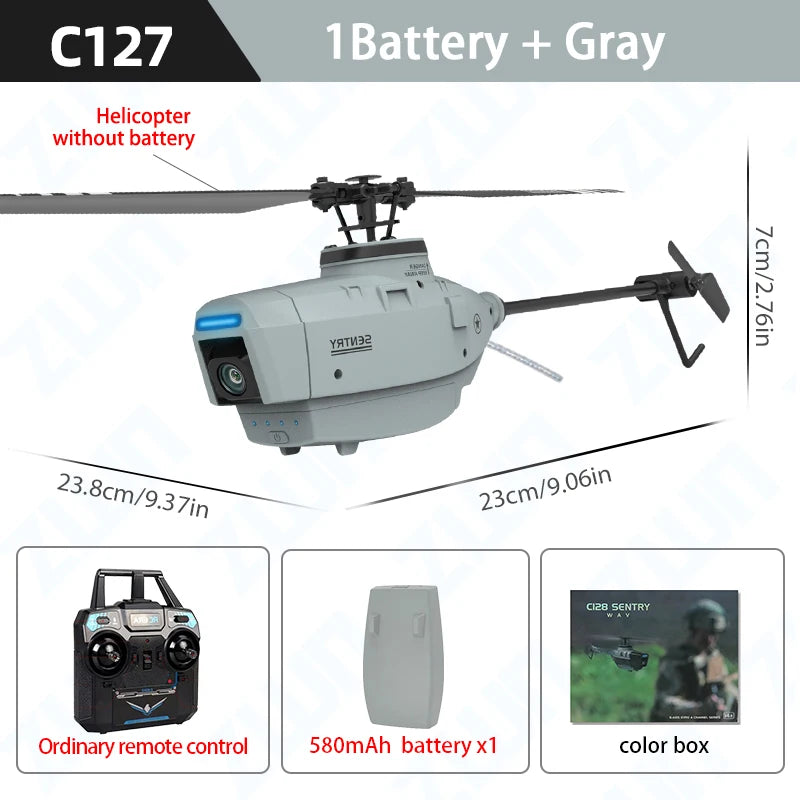 C127 C128 RC Helicopter 2.4G 6-Axis Gyro 4CH 720P Camera Altitude Hold Optical Flow FPV RC Helicopter Toys VS C127 AI Brushless
