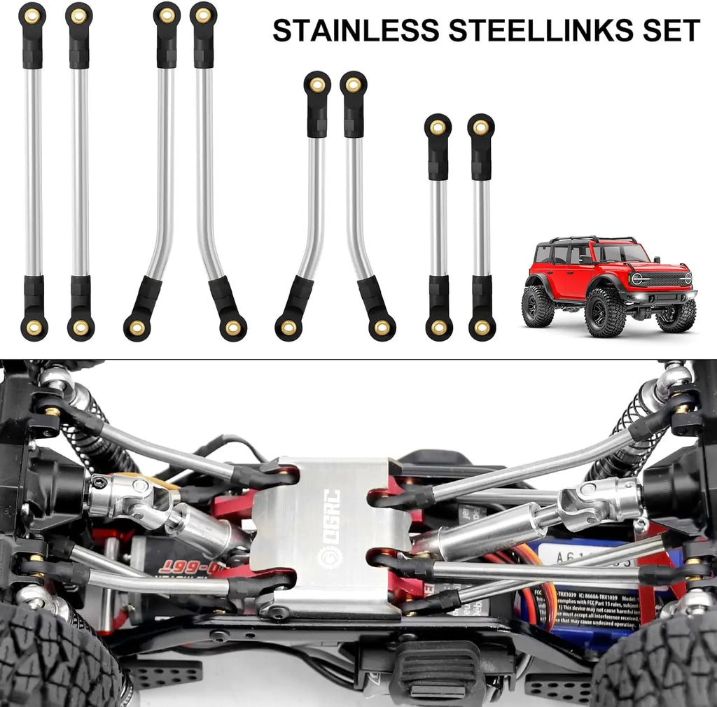 8PCS Brass Link Set High Clearance Chassis Links for TRX4M Upgrade Parts 1/18 RC Crawler Car Accessories