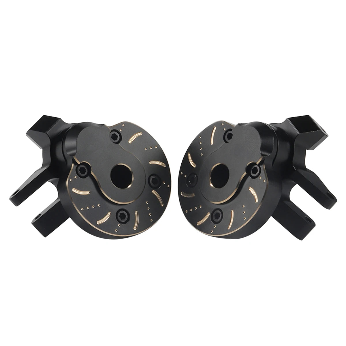 Black Brass Weights Steering Knuckles Portal Cover Set for Axial Capra SCX10 III AR45P SuperShafty CP44 Vanquish F9 Axle Housing