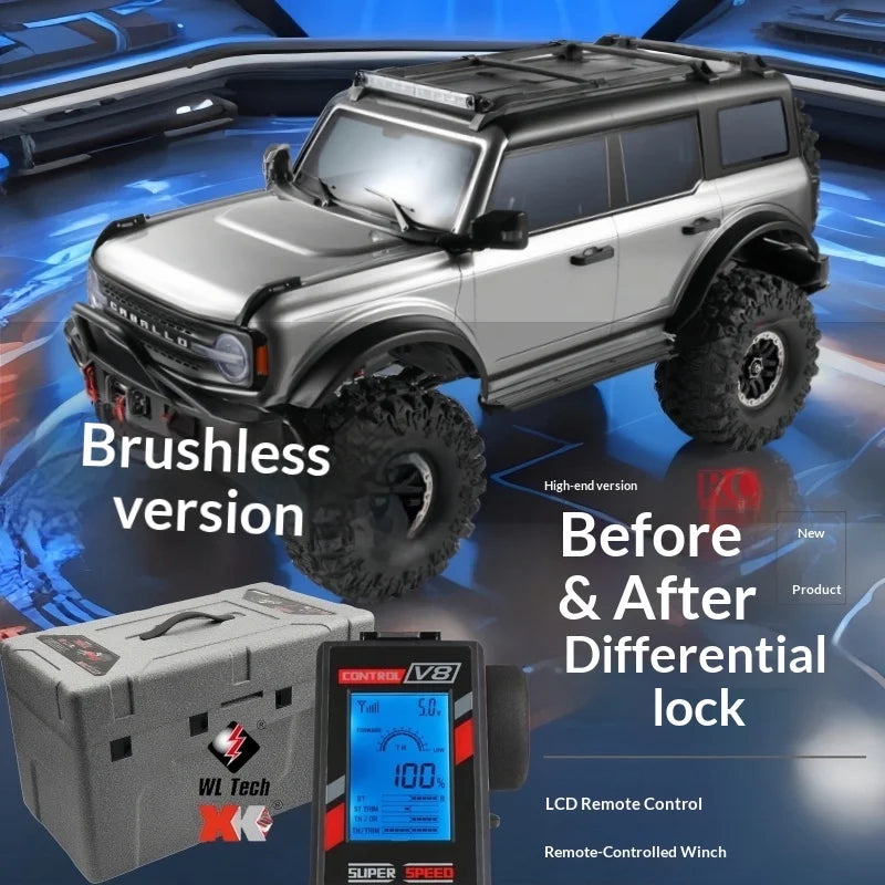 WLtoys 104006 Pro 1/10 RC Electric 4WD Off Road Rock Crawler With Front Rear Differential Lock Dual Speed Transmission Model Car