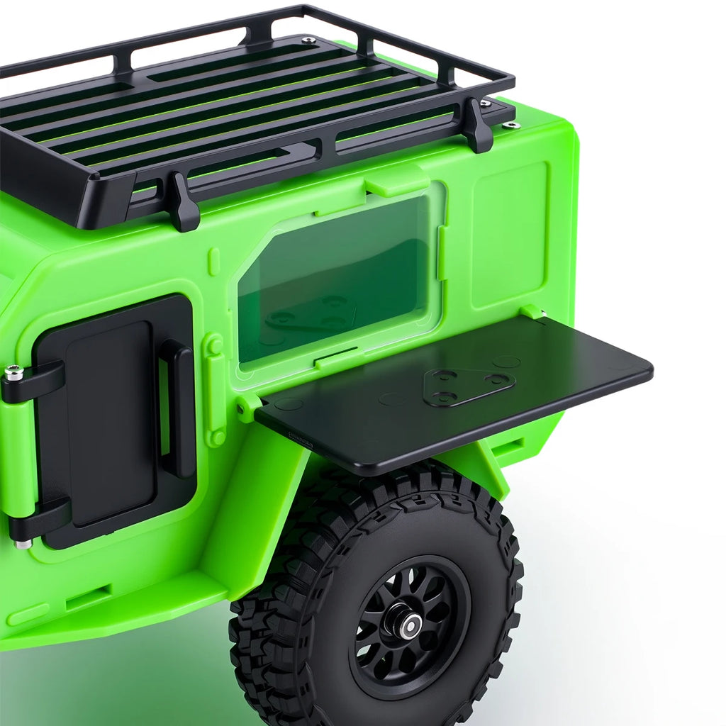 Plastic Off-Road Camping Trailer Motorhome RV Trailers with Stickers for 1/18 1/24 RC Crawler TRX4M SCX24 Decorative Parts