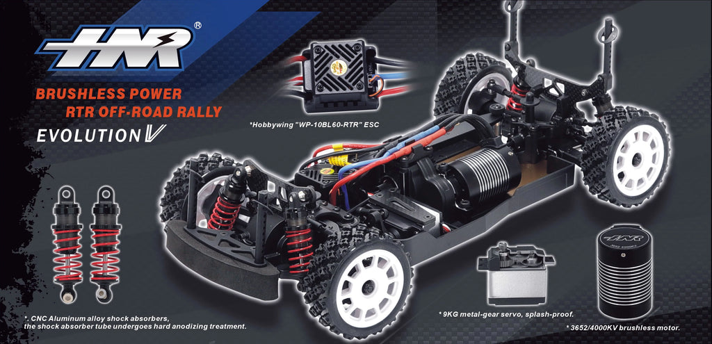 HNR RC Cars H9804 Rally Car 1/10 FOXHOUND 4WD Brushless Electric Realistic RC Rally Car Model 90% RTR Perfect for RC Enthusiasts