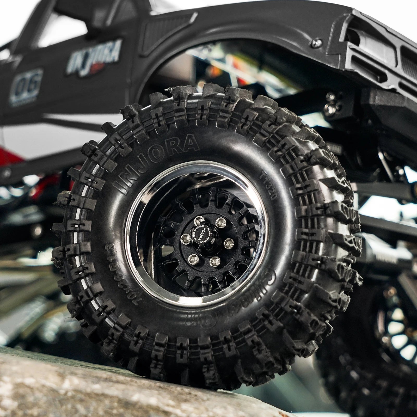 INJORA ModuWheel 1.3" Brass & Aluminum Beadlock Wheels, Negative Offset, for 1/18 1/24 RC Crawlers