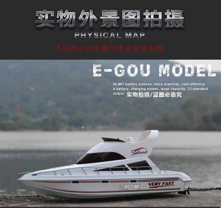 Remote Control Boat High-Speed Speedboat Model Boat Simulation Yacht Rowing Boat Model Remote Control Speedboat Toy Boat Airship
