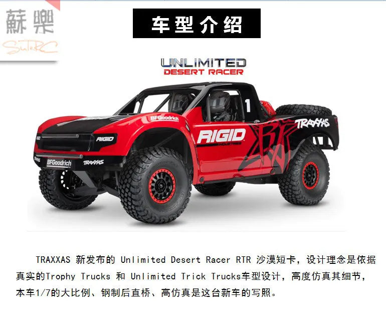 TRAXXAS UDR New RC Car 85086-4 1:7 Scale Brushless Electric Desert Racer with Light Kit, RC Toy Great Gift for Kids and Adults.
