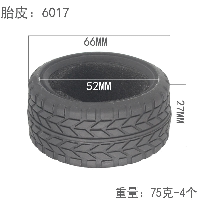 1:10 Scale RC model Car parts On Road 26mm High Grip Rubber Tires Fit HSP HPI HIMOTO REDCAT Racing for HSP 94123/94122/94103