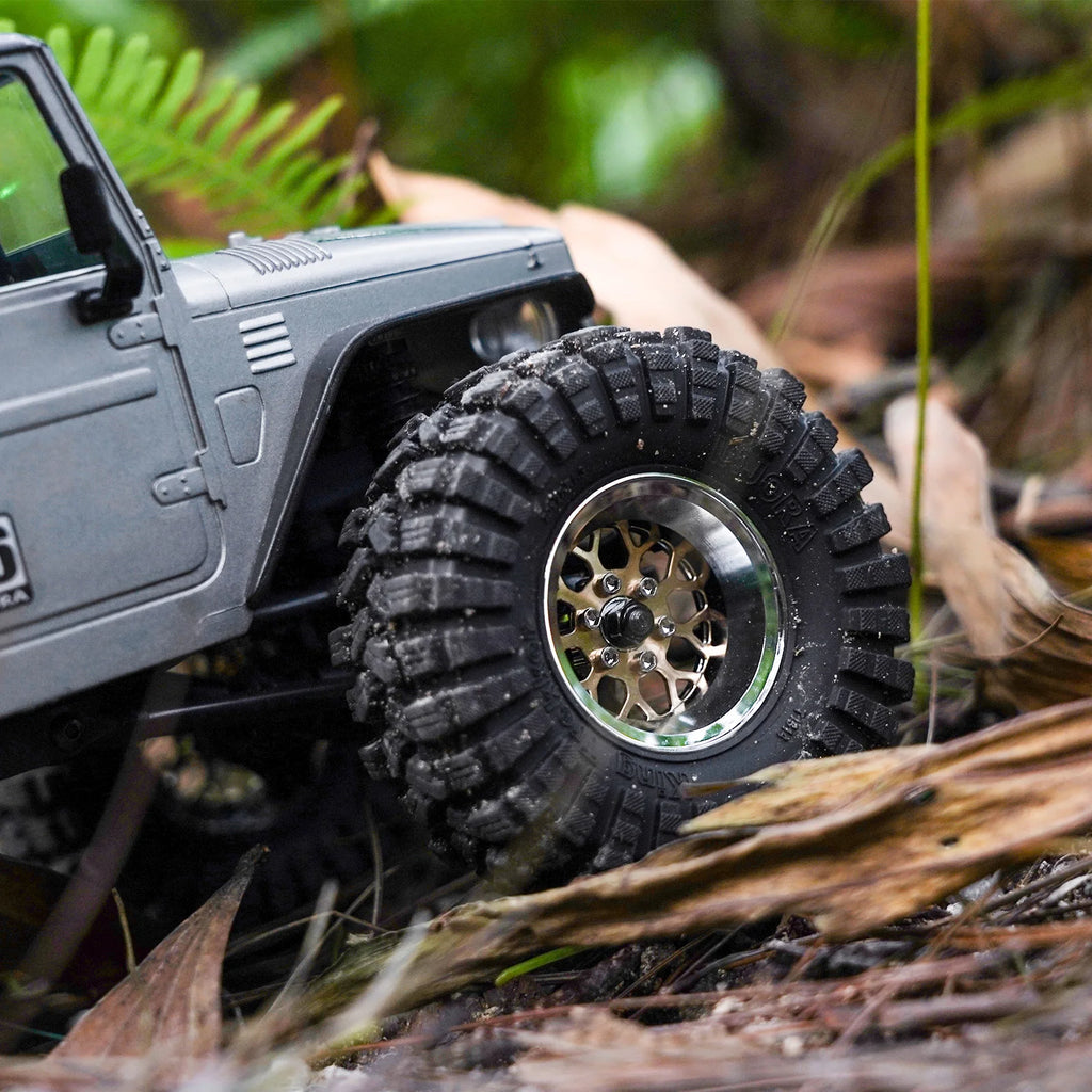 INJORA ModuWheel 1.3" Brass & Aluminum Beadlock Wheels, Negative Offset, for 1/18 1/24 RC Crawlers