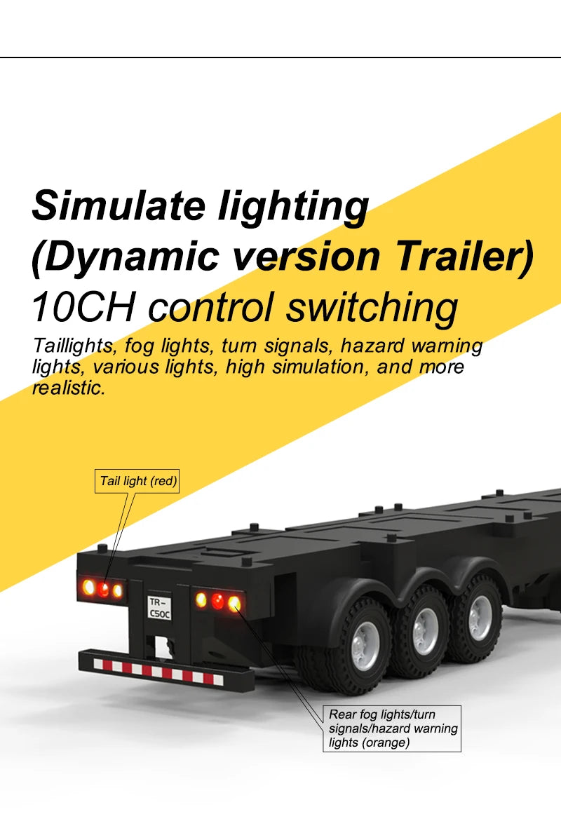 Turbo Racing C50-T 1:76 C50 Remote Control Truck Simulated Vehicle Lights and Horn RTR Version Toy Car