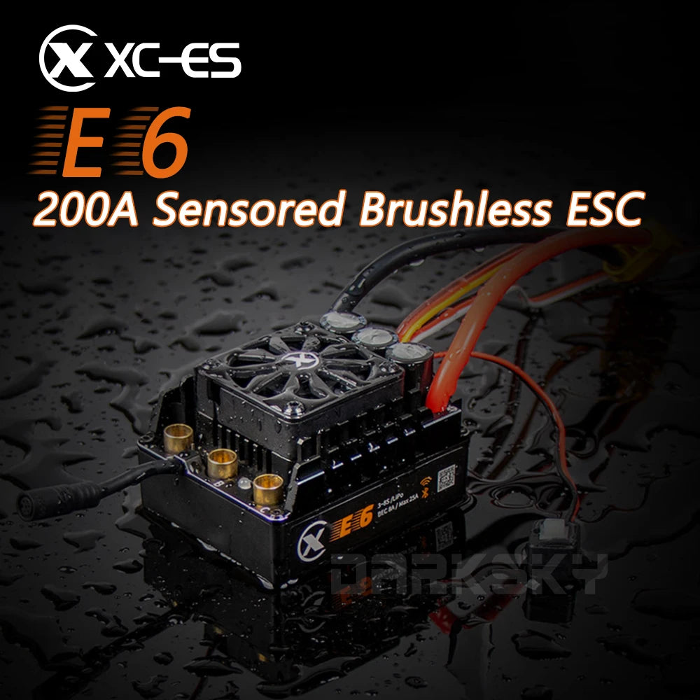 XC E6 200A 3-8S Lipo Sensored Brushless ESC for 1/6 RC Model Car Buggy Truck Accessories