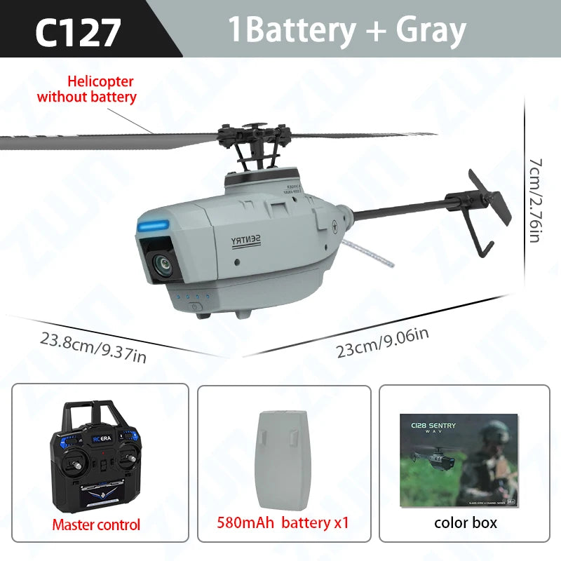 C127 C128 RC Helicopter 2.4G 6-Axis Gyro 4CH 720P Camera Altitude Hold Optical Flow FPV RC Helicopter Toys VS C127 AI Brushless