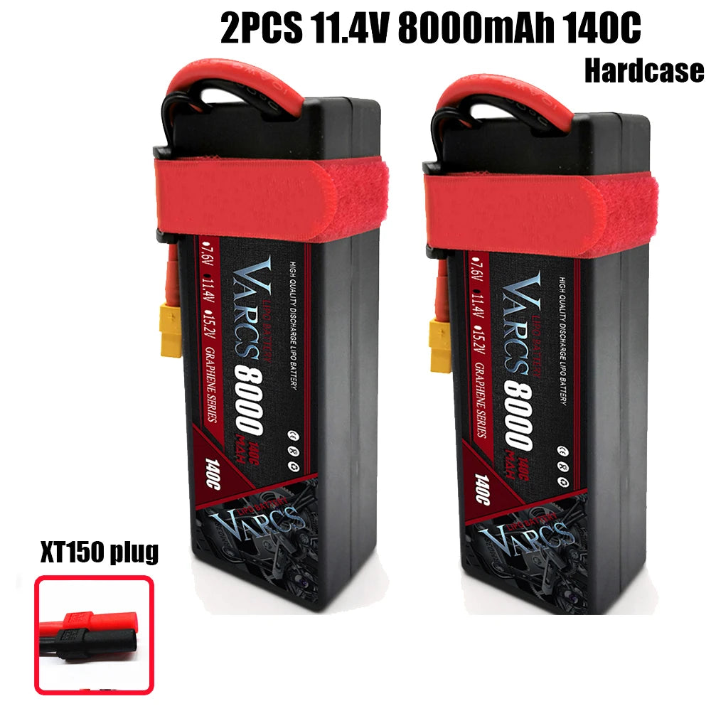 VARCS Lipo 3S 4S Lipo 14.8V 15.2V 11.1V 11.4V Battery 6500mah 7000mah  8400mah 9200mah 10000mah 6200ma 5200mah XT90 EC5 RC Car