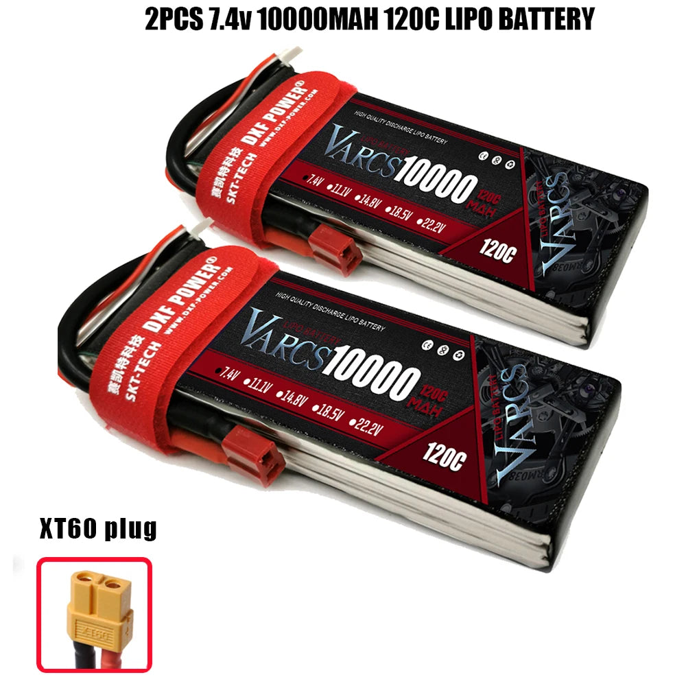 2PCS VARCS 7.4V 7.6V 11.4V 11.1V 15.2V 14.8V 22.2V 2S 3S 4S 6S 5200Mah 6300Mah 6500mAh 6200mAh 6750mAh 8000mAh 7000mAh 10000mah