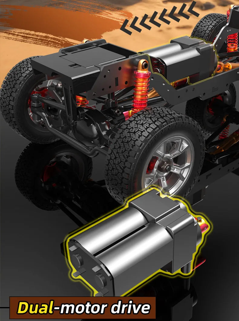 JJRC HG4 1/18 2.4G 4WD RC Car Rock Crawler LED Light Simulated Sound Off-Road Climbing Truck RTR Full Proportional Models Toys