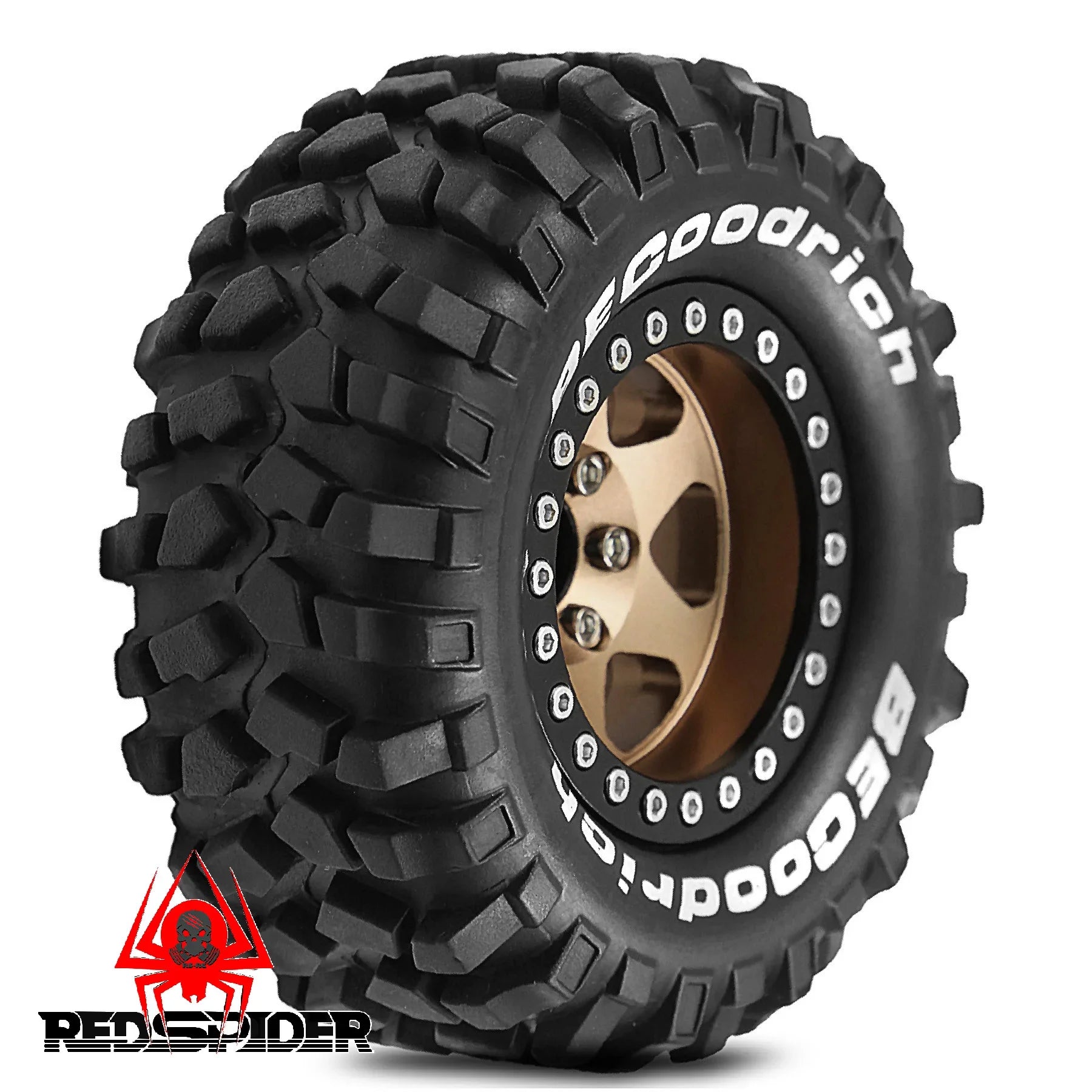 4pcs 1.9" Rubber Tires Beadlock Wheels Rims for 1/10 RC Crawler Car Traxxas TRX4 Axial SCX10 90046 90047 MST HSP Redcat Gen8
