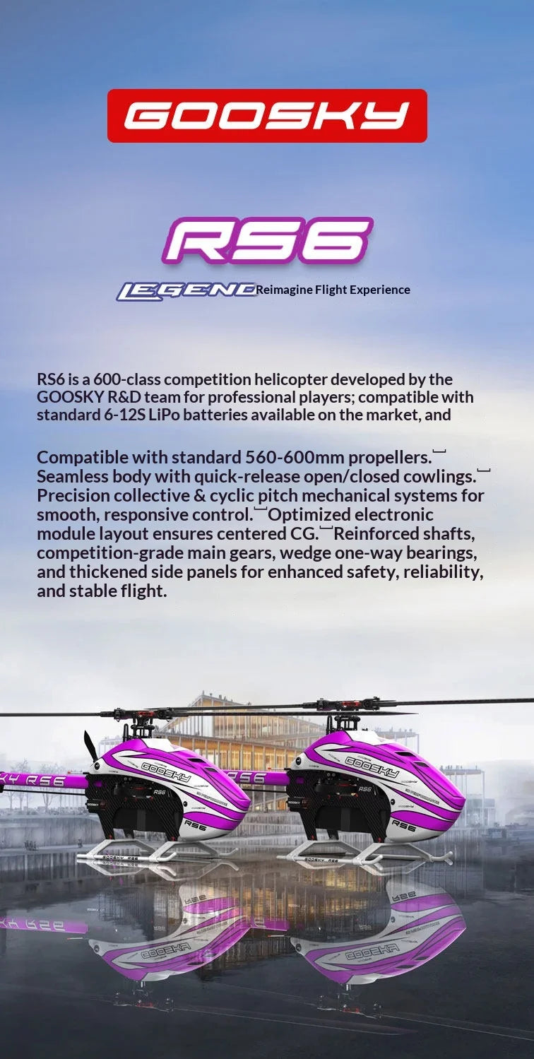 Goosky Rs6-600 Class Model Aircraft 3d Stunt Remote Control Helicopter Without Propeller Blades Or Electrical Equipment