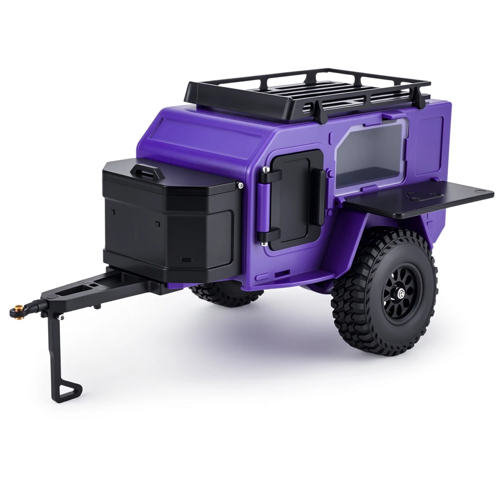 Plastic Off-Road Camping Trailer Motorhome RV Trailers with Stickers for 1/18 1/24 RC Crawler TRX4M SCX24 Decorative Parts