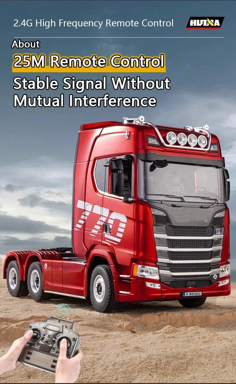 Huina 2025 new model 1501+1502 Scania 770s RC heavy-duty truck trailer model tractor high-end toy children's adult gift