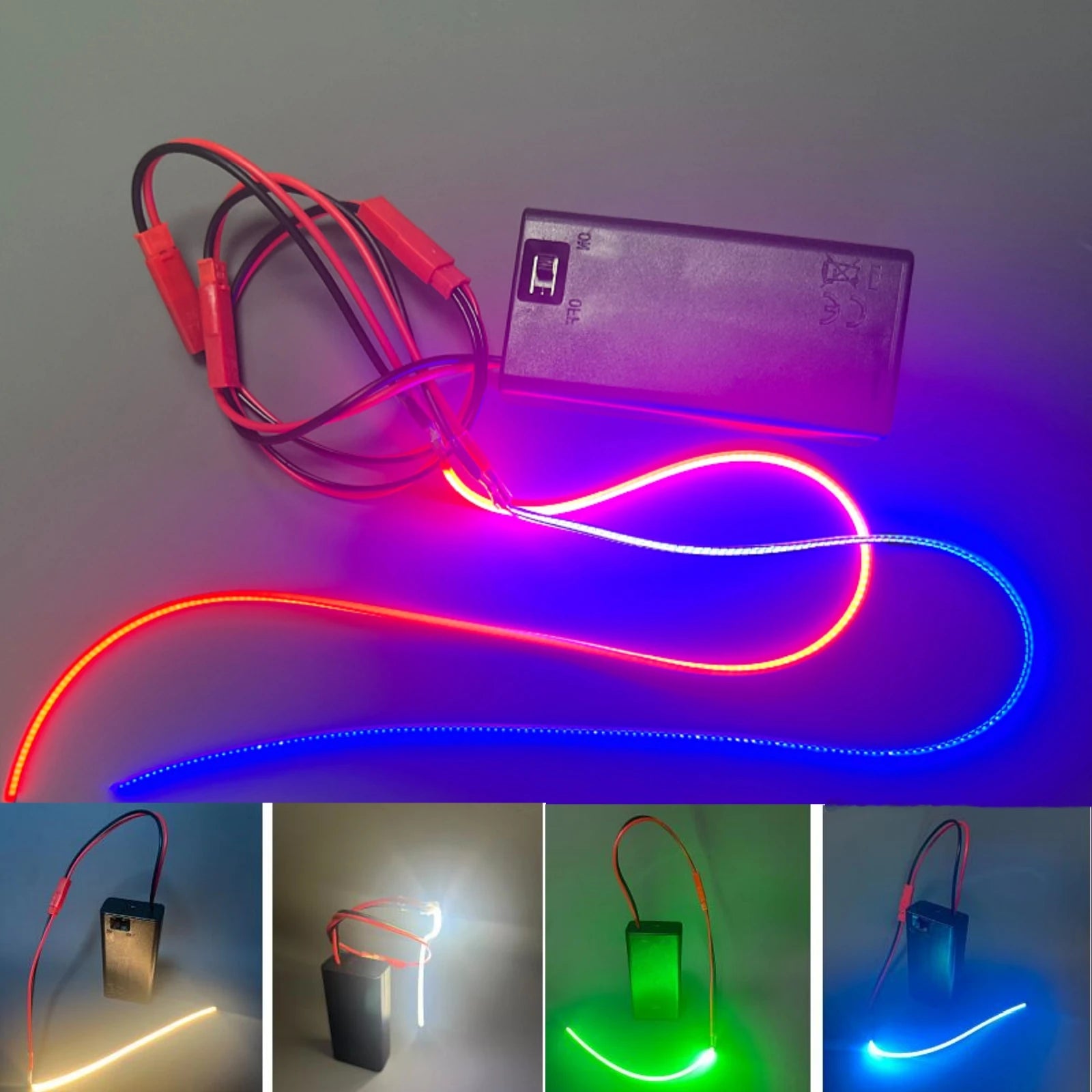 DC 3V Battery Powered LED Filament Flexible 360° Glowing Luminous Bendable DIY Creative Edison Bulb Lamp Parts Diode Lighting