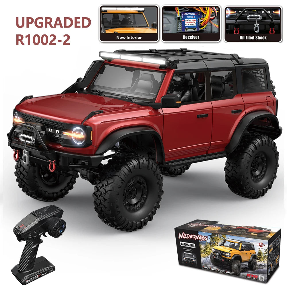 RC Crawler 1/10 Rc Car 4WD RTR HB R1001 with LED 2.4G Electric Remote Control Rock Buggy Off-road Vehicle Rc Cars for Adults
