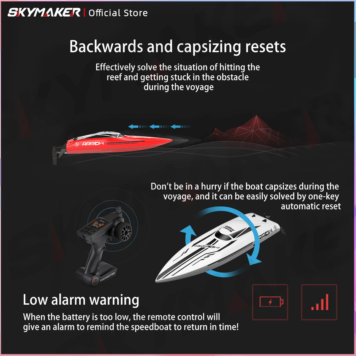 Udirc RC Boat Udi005 50Km/H High Speed Brushless Motor 2.4GHz Remote Control RC Speedboat PvC Electric Boat Toys Gift for Boy