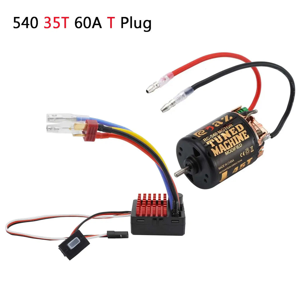 YSIDO 540 Combo Brushed Motor 55T 45T 35T 60A ESC for 1/10 Off-Road Rock Crawler Climbing RC Car Traxxas TRX4 Axial SCX10