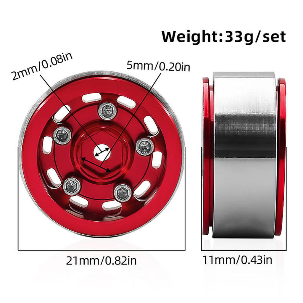 0.7 RC Crawler Tires OD 1.57'' 1/30 Soft Rubber All Terrain Tyres Beadlock Wheels Rims for 1:30 1/32 Rock Mud Car Axial SCX30