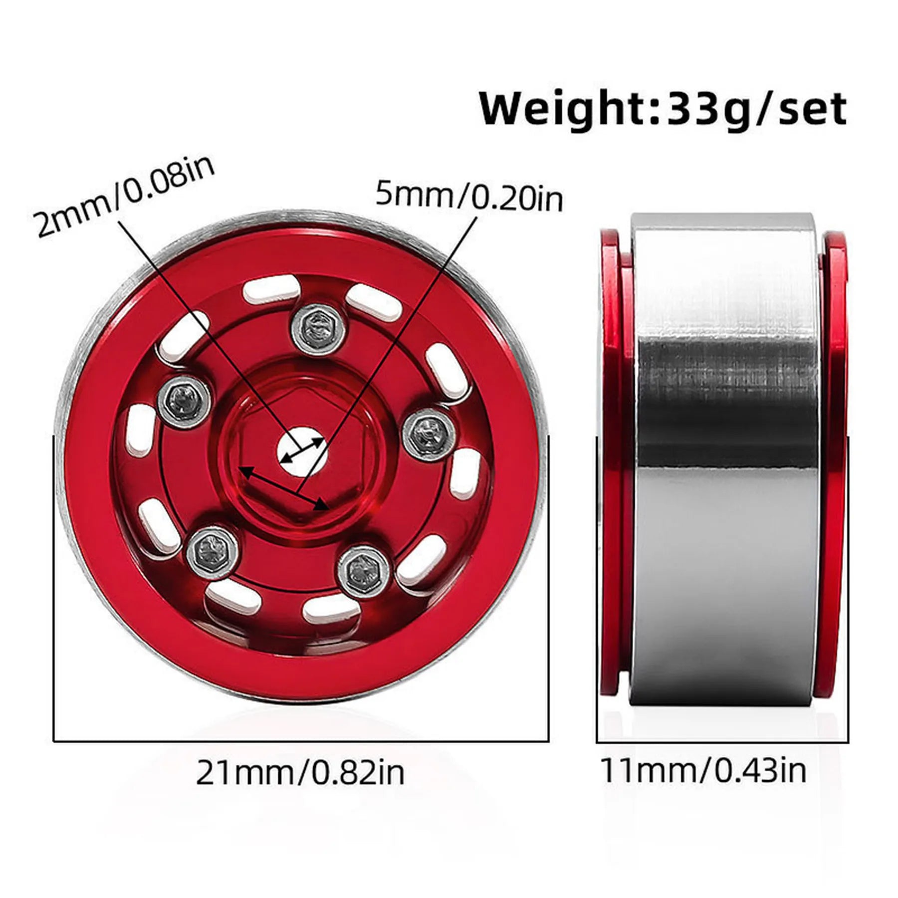0.7 RC Crawler Tires OD 1.57'' 1/30 Soft Rubber All Terrain Tyres Beadlock Wheels Rims for 1:30 1/32 Rock Mud Car Axial SCX30