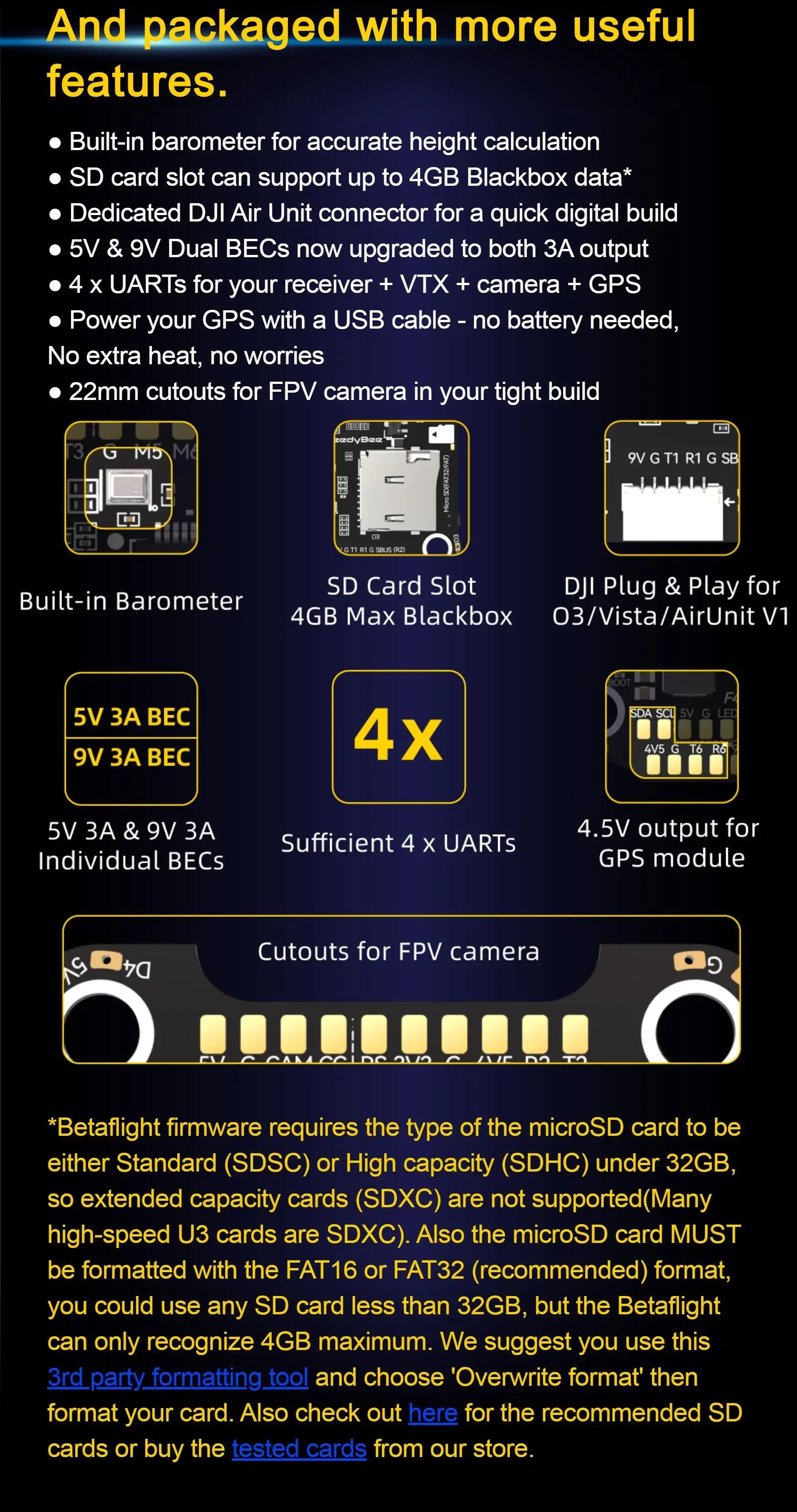 Speedybee F405 V4 Stack BLS 55A 4-in-1 ESC&FC 30x30 RC iNAV Betaflight Configure Bluetooth 3-6S FPV 5-8 inch frame Drone parts