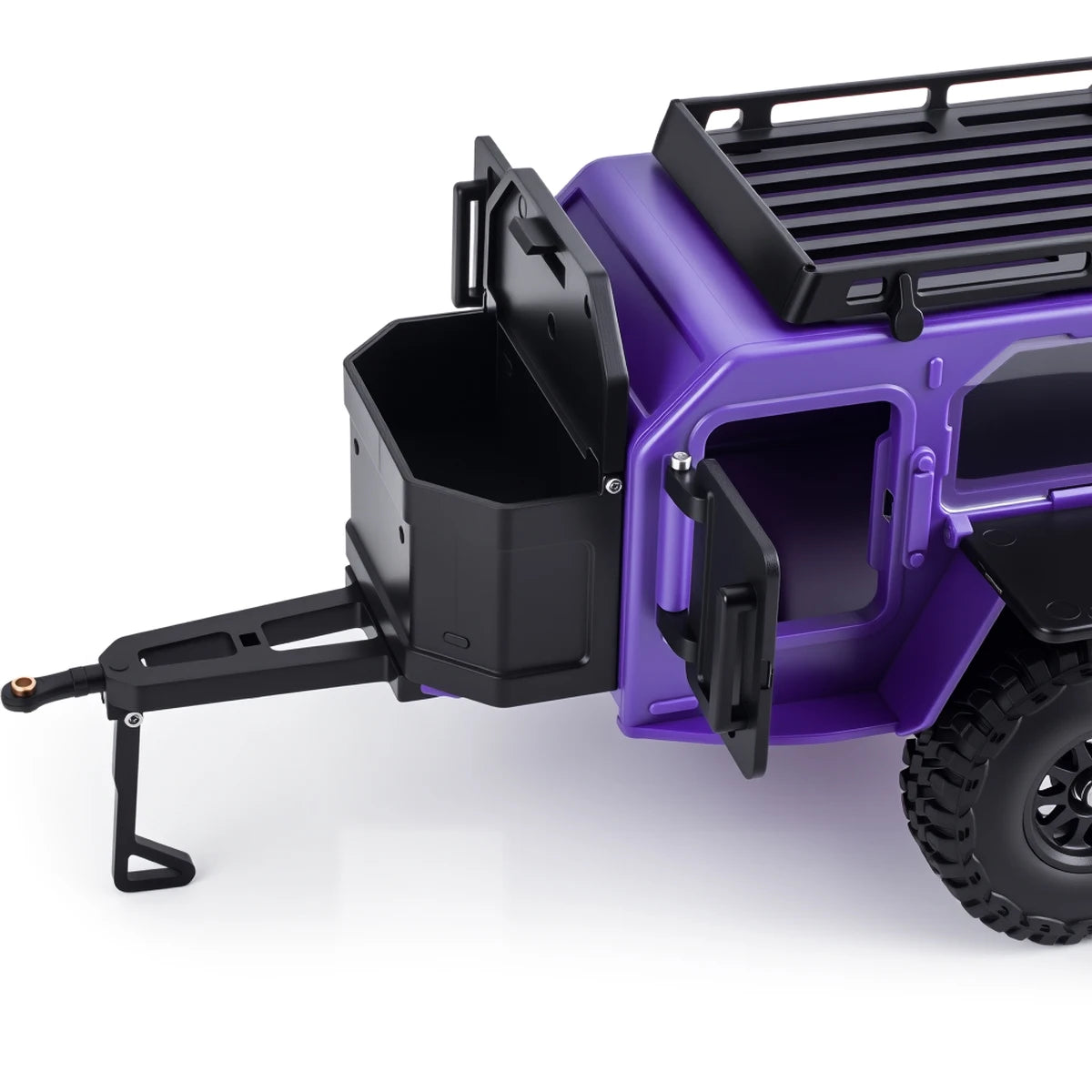 Plastic Off-Road Camping Trailer Motorhome RV Trailers with Stickers for 1/18 1/24 RC Crawler TRX4M SCX24 Decorative Parts