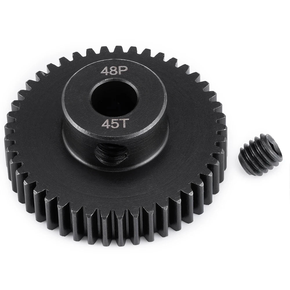 TRINOOD Steel 48P Motor Gear Pinion 17-45T for 5mm Shaft 1/10 1/8 1/6 1/5 RC Buggy Monster Truck Drift Car Off-Road Crawler Part