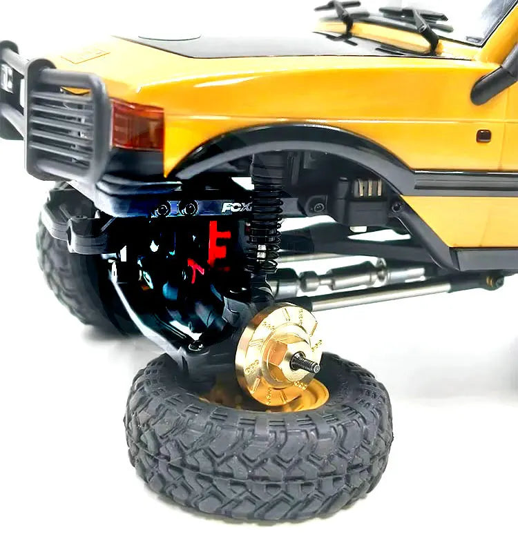 Metal FMS FCX24M 1/24 version of Range Rover Discovery D90 D110 Tacoma RC with 7mm adapter and brass counterweight parts