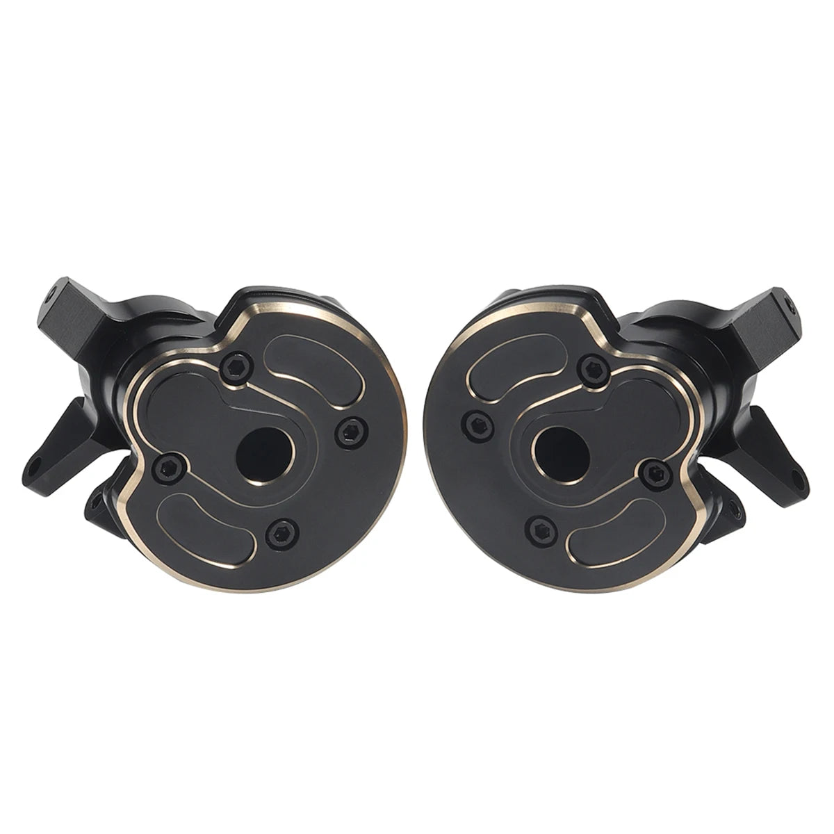 Black Brass Weights Steering Knuckles Portal Cover Set for Axial Capra SCX10 III AR45P SuperShafty CP44 Vanquish F9 Axle Housing