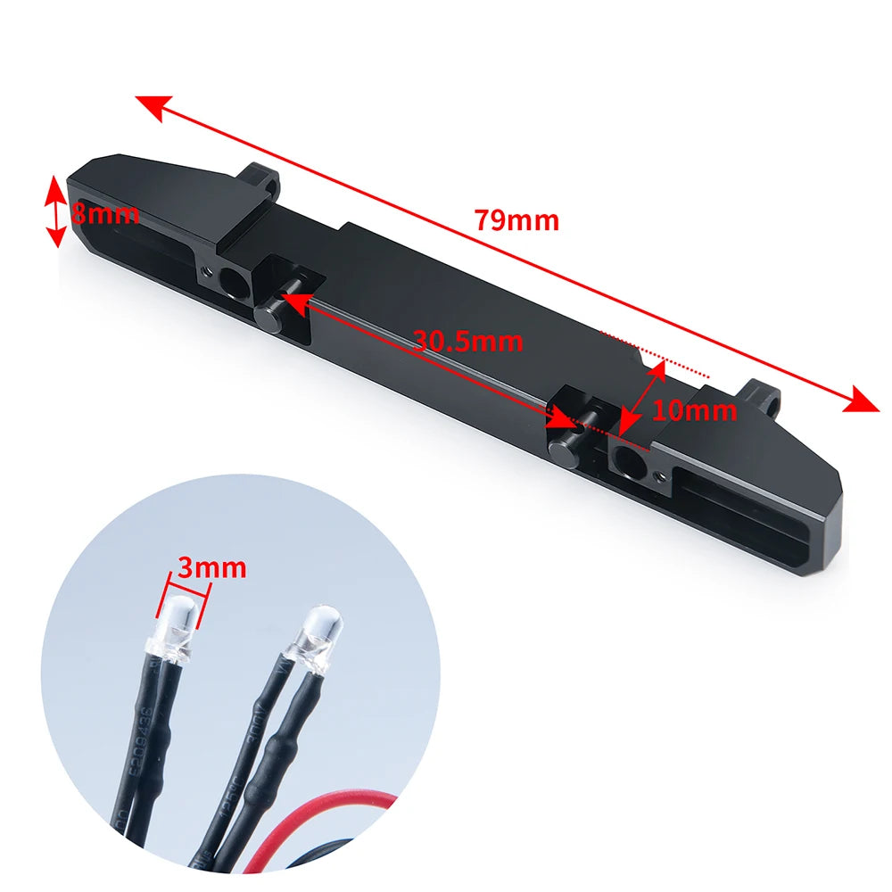AXSPEED Metal Front/Rear Bumper with Light for Axial SCX24 AXI00002 JEEP Wrangler 1/24 RC Crawler Car Truck Model Upgrade Parts