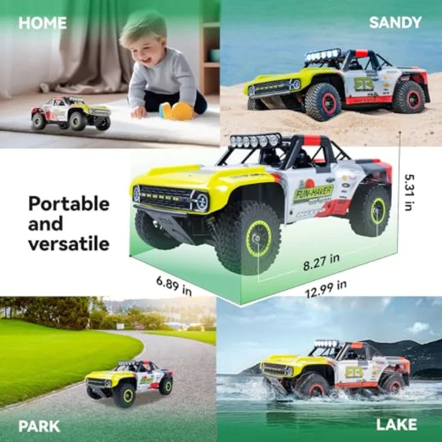 FMS 1/18 FSC18 Ford Bronco RTR EB Brushed RC Short Course Licensed by Ford High Speed 4x4 Off-Road RC Car Waterproof Remote Con