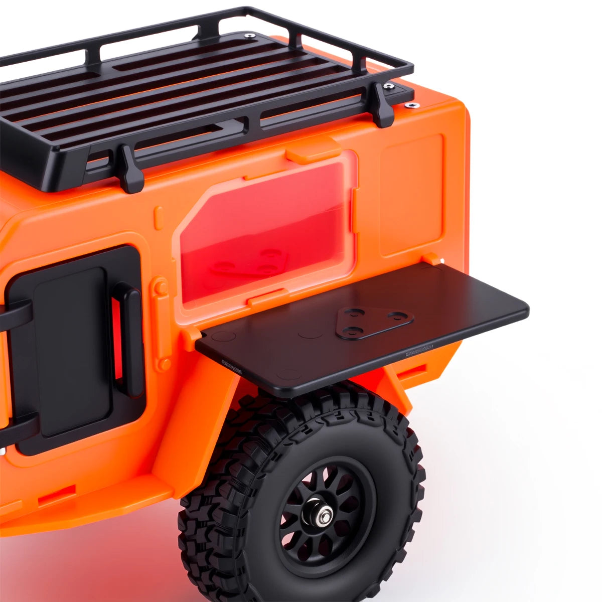 Plastic Off-Road Camping Trailer Motorhome RV Trailers with Stickers for 1/18 1/24 RC Crawler TRX4M SCX24 Decorative Parts