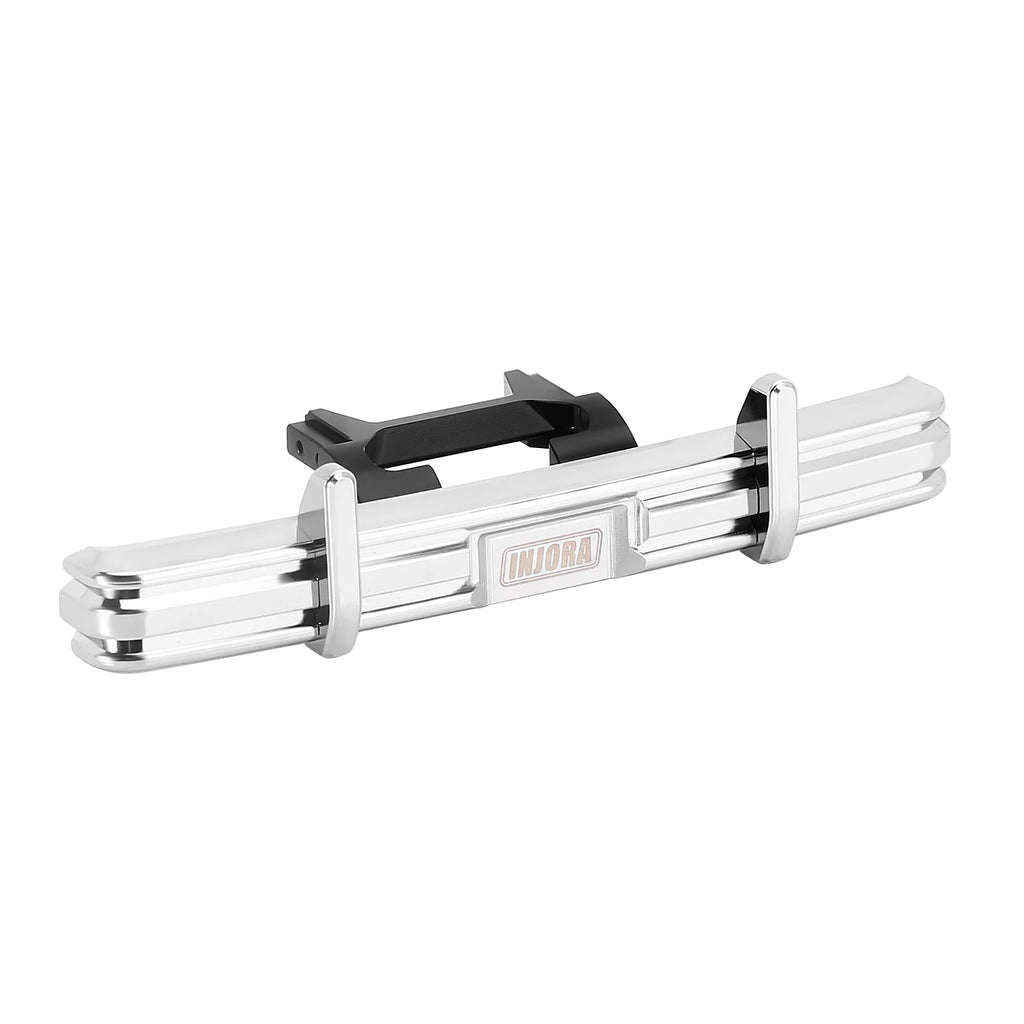 INJORA CNC Aluminum Front Rear Bumper with Dual Exhaust for 1/18 RC Crawler TRX4M High Trail F150 Upgrade (4M-95)