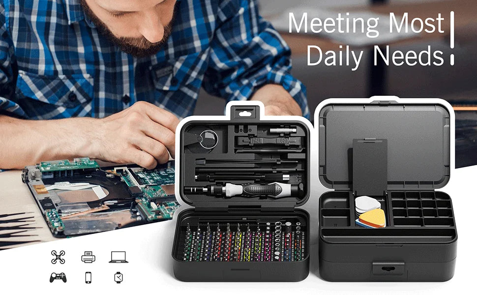 132 in 1 Precision Screwdriver Set Phillips Torx Magnetic Screwdriver Head with Storage Box 152 bit Small Hand Repair Tool Kit