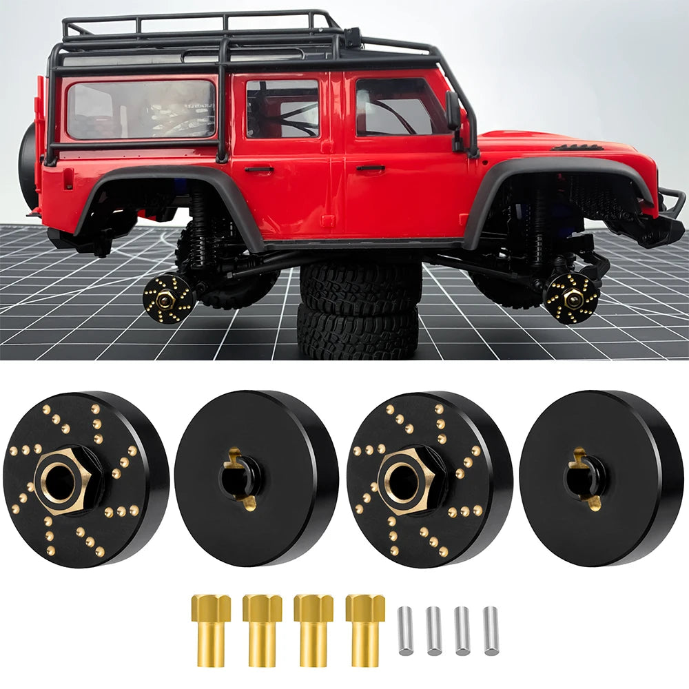 AXSPEED Brass Counterweight Caster Blocks Steering Knuckle Diff Cover Chassis Links for 1/18 TRX4M Bronco Defender Parts