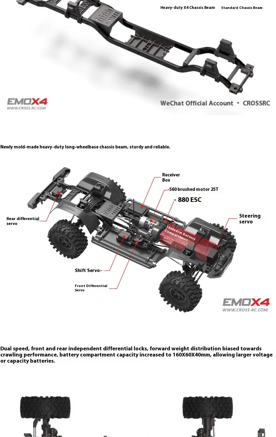 Crossrc Emo X4 Leopard 1/8 Rc 4wd High Speed Simulation Remote Control Electric Variable Speed Climbing Off Road Vehicle Model