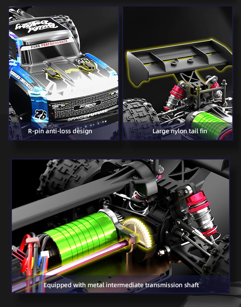 90KM/H High Speed Brushless Four-Wheel Drive Remote Control Car Off-road Vehicle RC Drift Racing With Lights RC Car Adult Toys