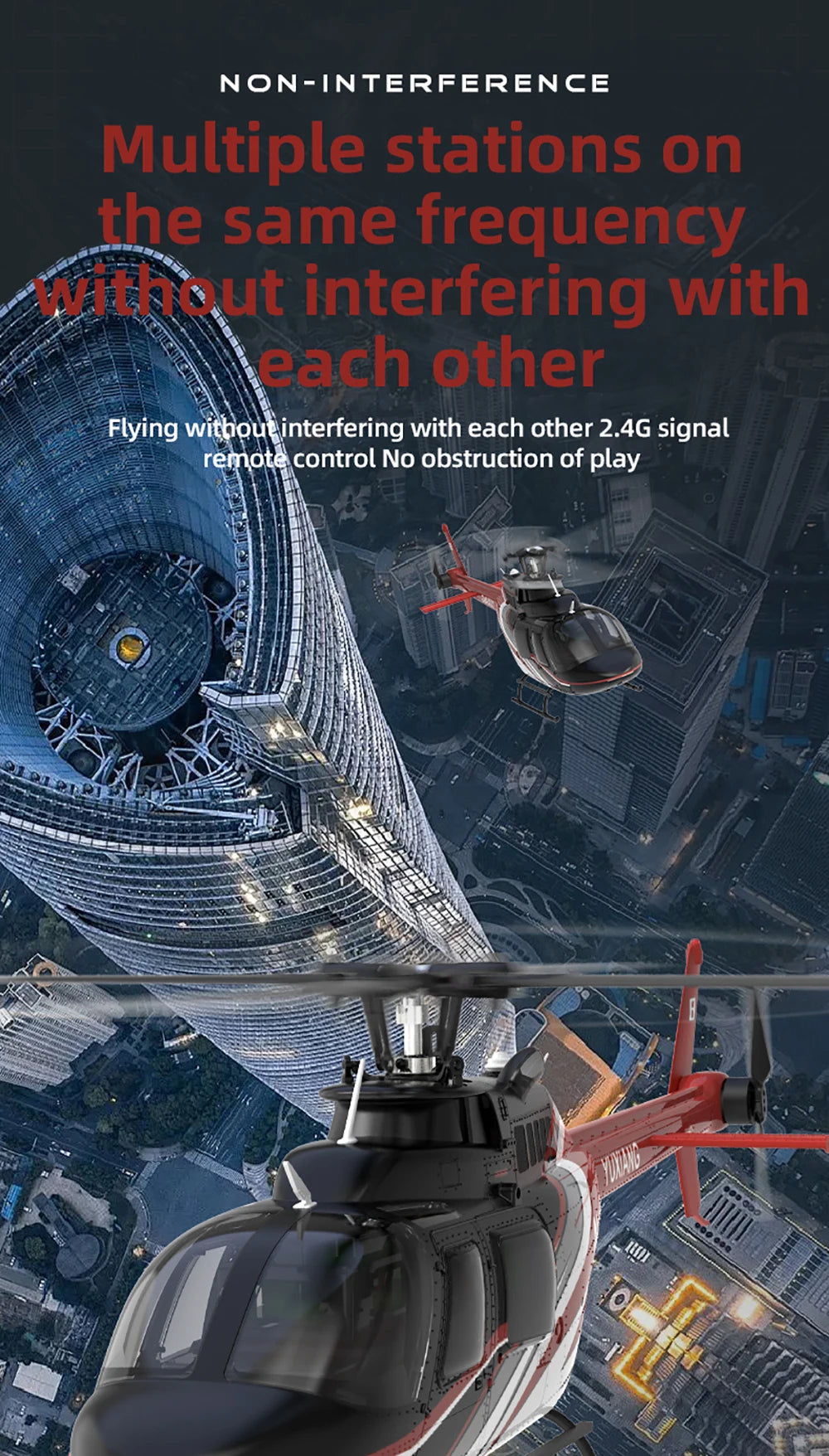 Original YUXIANG 2.4G 6CH Aileronless Bell-206 Helicopter Brushless Motor 6-Axis Gyro 120M Toys
