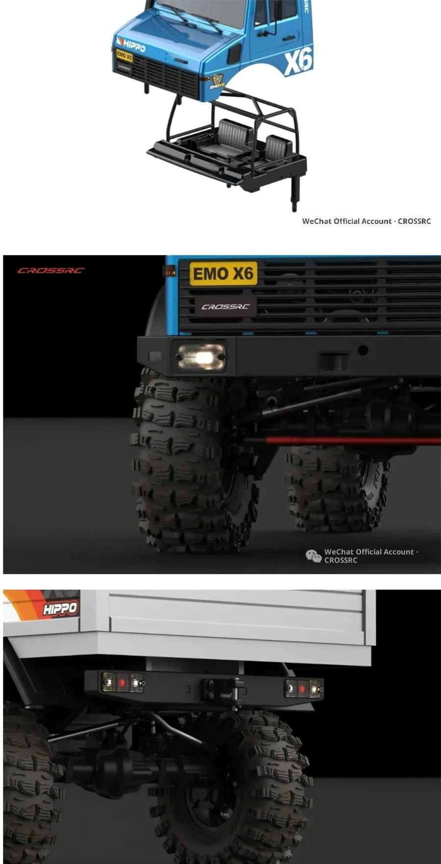 CROSSRC EMO X6 Big Hippo XL3 Big Wild Elephant 1/8 RC Car Simulation Remote Control Electric Climbing Off Road Vehicle Model