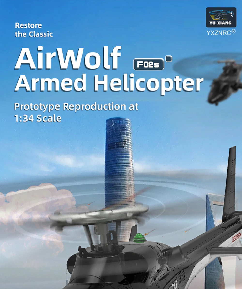 YUXIANG Airwolf RC Helicopter 1:34 9CH GPS Brushless Optical Flow Positioning
